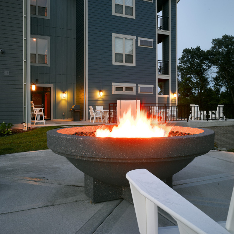 Turnberry Apartments patio fireplace